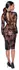 Noir Handmade Powernet Dress Floral Flock Print Black XL