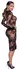Noir Handmade Floral Velvet Flock Transparent Dress L, Knee-Length