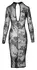 Noir Handmade Floral Velvet Flock Powernet Dress, Black, Size M