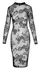 Noir Handmade Powernet Dress S - Floral Velvet Flock, Long Sleeves