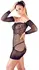 Cottelli Collection Net Mini Dress S-L with Integrated Gauntlets Black