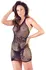 Cottelli Collection Net Mini Dress S-L with Lace Inserts Black