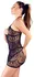 Cottelli Collection Mini Dress S-L Black Net Floral Pattern Set
