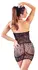 Cottelli Collection Mini Dress S-L Black Net Floral Pattern Set