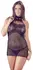 Cottelli Collection Net Mini Dress with Choker, Black, S-L, Seamless