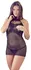 Cottelli Collection Net Mini Dress with Choker, Black, S-L, Seamless