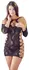 Cottelli Collection Lace Look Mini Dress with Sleeves, Black, S-L