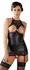 Cottelli Collection lingerie haljina S crna čipka otvorenih čašica podesiva