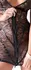 Cottelli Lingerie cvetna čipkana haljina L sa mokrim izgledom prugama, crna