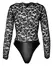 Noir Handmade Čipka i Wet Look body sa dugim rukavima XL