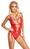 Kissable Suspender Body crveni L/XL - fina čipka, zlatni detalji