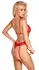 Kissable Suspender Body crveni L/XL - fina čipka, zlatni detalji