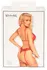Kissable Suspender Body crveni L/XL - fina čipka, zlatni detalji