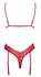 Kissable Body crveni S/M - elegantni čipkani body sa podvezicama, zlatni detalji