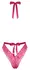 Kissable Body Pink L/XL - Elegantna čipka, satenske trake bez leđa