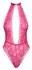 Kissable Body Pink Lace S/M - Elegant Backless Bodysuit with Satin Ties