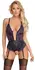 Cottelli Lingerie Bodysuit Black/Purple L with Adjustable Straps