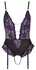Cottelli Lingerie Bodysuit Black/Purple L with Adjustable Straps