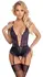 Cottelli Lingerie Body Black/Purple M - Chain Accent, Adjustable Straps