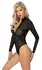 Noir Handmade Body Leo XL - Leopard Velvet Mesh Long Sleeve Bodysuit