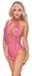 Cottelli Lingerie Pink Lace Bodysuit L/XL - Open Design, Halterneck
