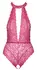 Cottelli Lingerie Pink Lace Bodysuit L/XL - Open Design, Halterneck