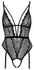 Cottelli Lingerie Body String L sa uklonjivim bisernim detaljem, Crna