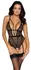 Cottelli Lingerie Body Pear S String – Prozirna čipka i uklonjivi biserni lanac