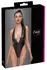 Cottelli Party Bodysuit Matte Look XL - Deep Neckline, Halterneck, Black
