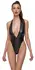 Cottelli Party Bodysuit Matte Look XL - Deep Neckline, Halterneck, Black