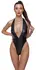 Cottelli Party Bodysuit Matte Look XL - Deep Neckline, Halterneck, Black