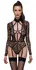 Cottelli LINGERIE Body Lace L dugih rukava, podesivi pojas, Crna