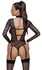Cottelli Lingerie Body Lace M dugi rukavi čipka pojas Crna