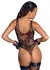 Noir Handmade Body Flock L - Sheer Powernet Bodysuit with Velvet Print