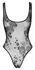 Noir Handmade Flock Powernet Bodysuit S - Transparent Velvet Pattern