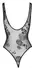 Noir Handmade Flock Powernet Bodysuit S - Transparent Velvet Pattern