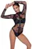 Noir Handmade Long Sleeve Floral Mesh Bodysuit L Size