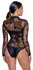 Noir Handmade Body M Long Sleeve Powernet Floral Velvet Black