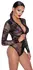 Noir Handmade Powernet Long Sleeve Bodysuit Floral S