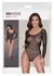 Cottelli Collection Shiny Mesh Bodysuit with Sparkling Rhinestones, Black