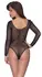 Cottelli Collection Shiny Mesh Bodysuit with Sparkling Rhinestones, Black