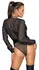 Cottelli Collection Long Sleeve Mesh & Chiffon Body M Black