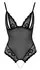 Cottelli Collection Poluprovidni Čipkani Body S, Podesiv, Crni