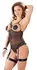 Cottelli Collection Body Otvoreni S - Čipka i Wet Look, Podesive Trake, Crni