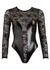 Cottelli Collection Body XL - Lace and Wet Look Long Sleeve Bodysuit