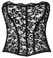 Noir Handmade Corset S - Strapless Lace Design, Black, Size S