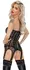 Noir Handmade Ručno rađen korzet XL - Leo Velvet & Wetlook, 6 podvezica
