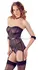 Cottelli Collection Bondage Corset L with Handcuffs & Scarf, Black Transparent