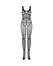 Obsessive N123 Bodystocking Black Mesh S-L, Harness-Effect Design