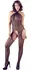 Cottelli Collection Catsuit S-L Diagonal Pattern Stretch Halterneck